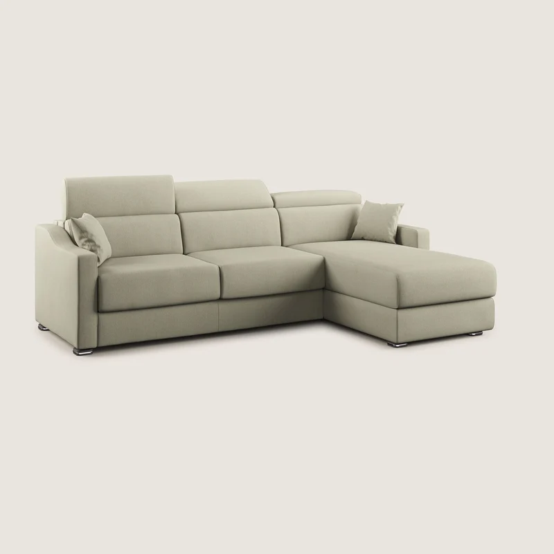 Amber canapé d'angle convertible en tissu détachable T05 crème