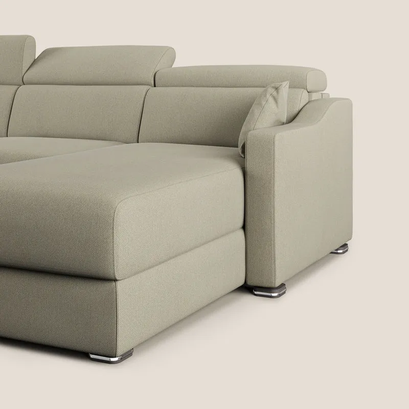 Amber canapé d'angle convertible en tissu détachable T05 crème
