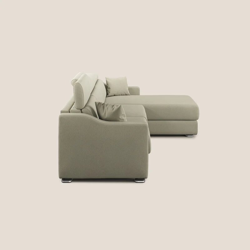 Amber canapé d'angle convertible en tissu détachable T05 crème