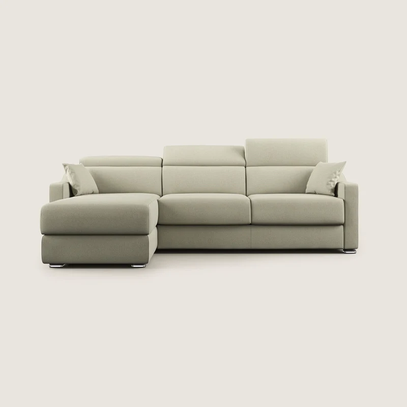 Amber canapé d'angle convertible en tissu détachable T05 crème