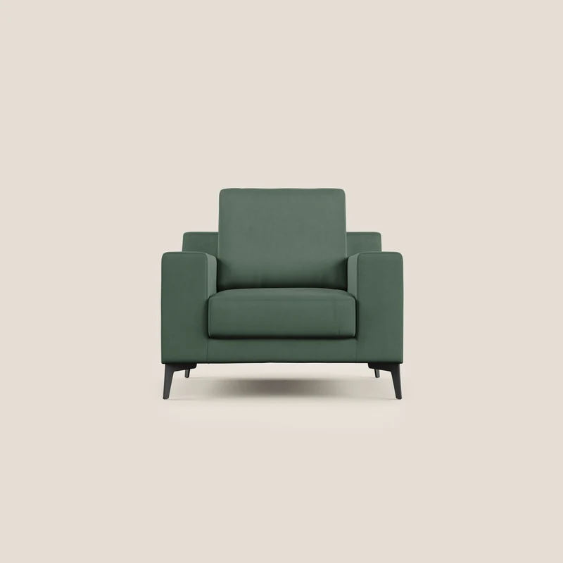 Prestige petit fauteuil moderne en microfibre détachable T11 vert