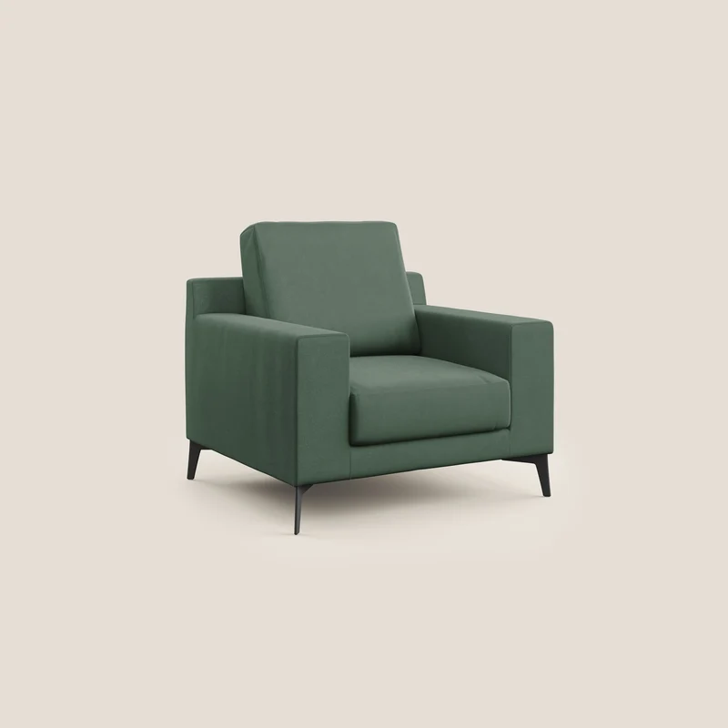 Prestige petit fauteuil moderne en microfibre détachable T11 vert