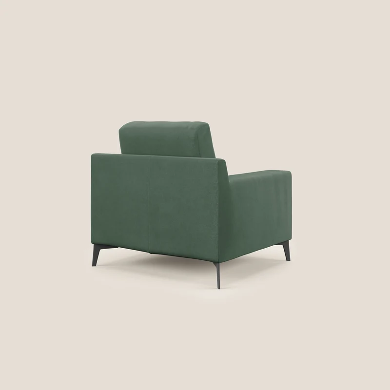 Prestige petit fauteuil moderne en microfibre détachable T11 vert