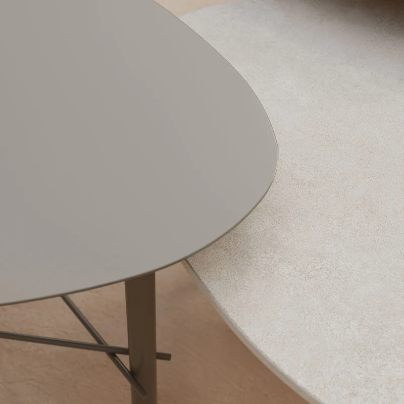 Cookie table basse de salon en laminam terre di matera chanvre