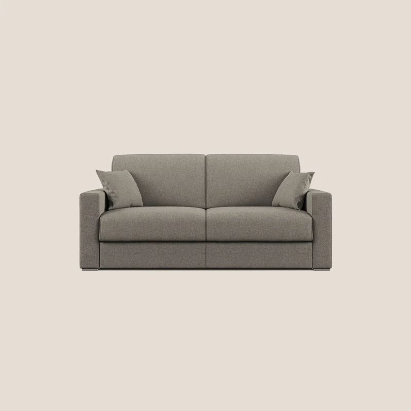 Best canapé-lit double en tissu anti-taches QuickClean T08 couleur taupe