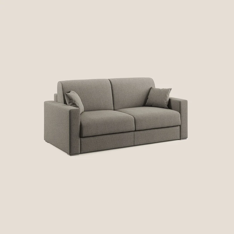 Best canapé-lit double en tissu anti-taches QuickClean T08 couleur taupe