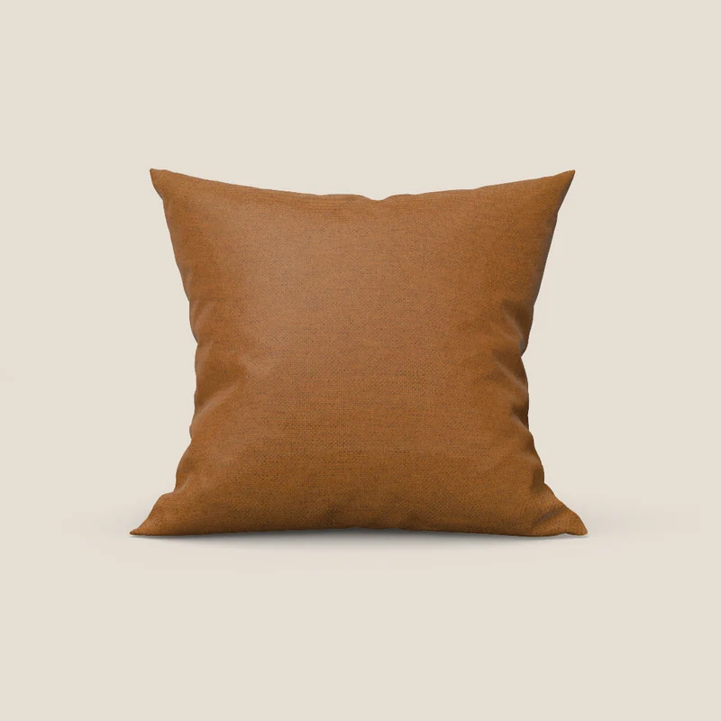 Tobago coussin disponible en différentes couleurs en tissu flammé effet coton imperméable T19 orange