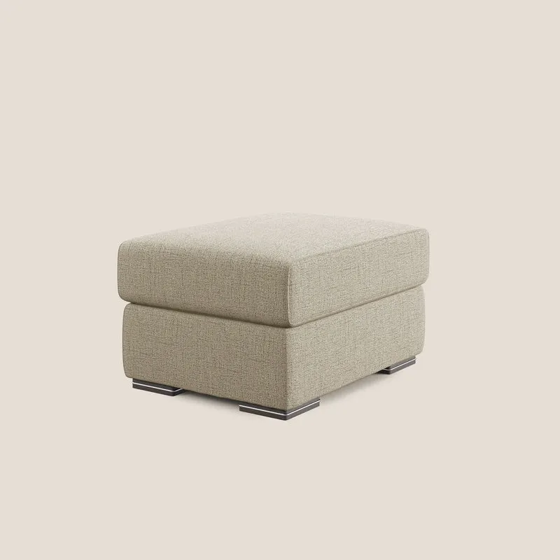 Sun pouf coffre en tissu imperméable flammé T03 beige