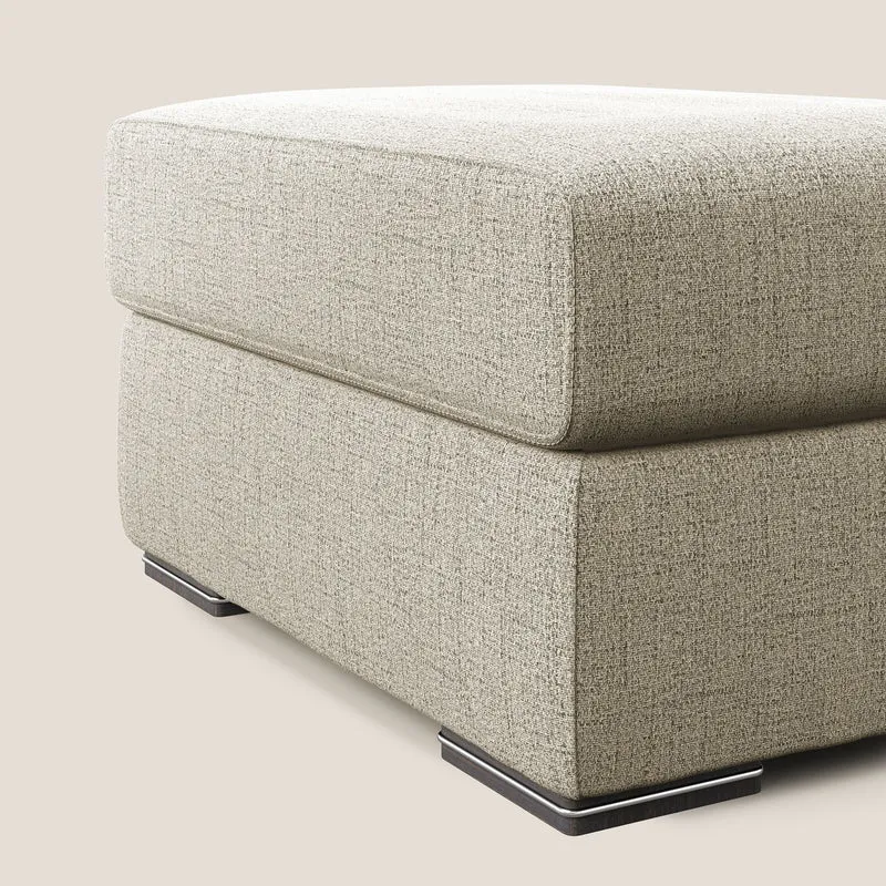 Sun pouf coffre en tissu imperméable flammé T03 beige