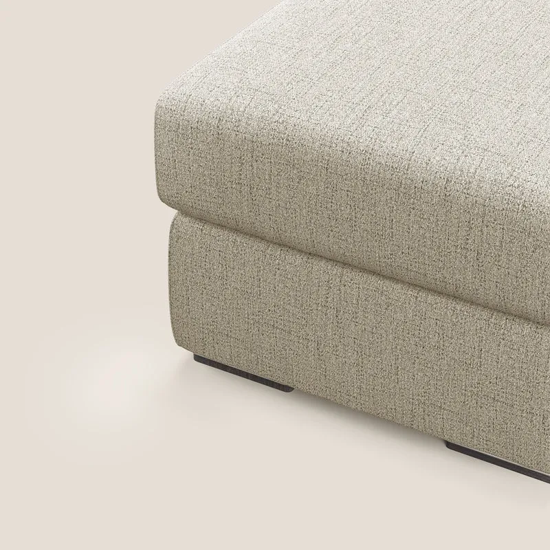 Sun pouf coffre en tissu imperméable flammé T03 beige