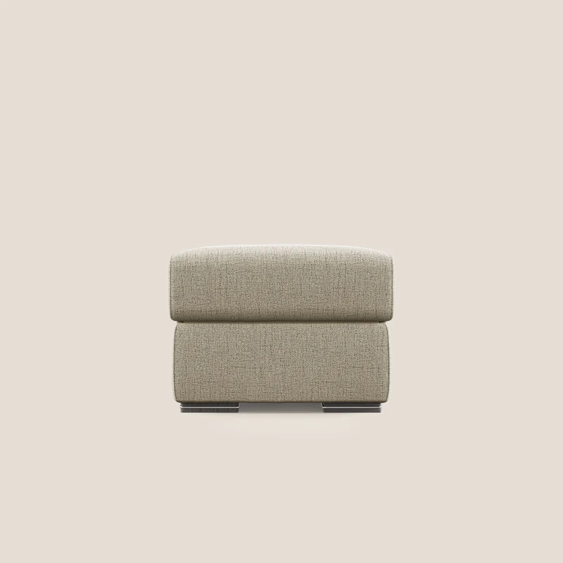 Sun pouf coffre en tissu imperméable flammé T03 beige