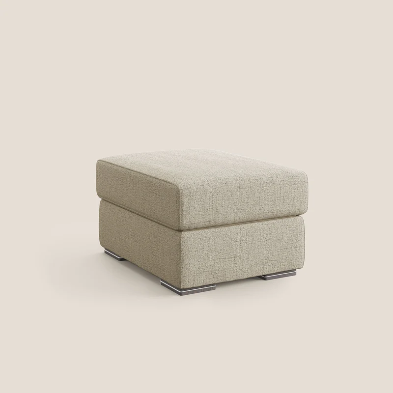 Sun pouf coffre en tissu imperméable flammé T03 beige