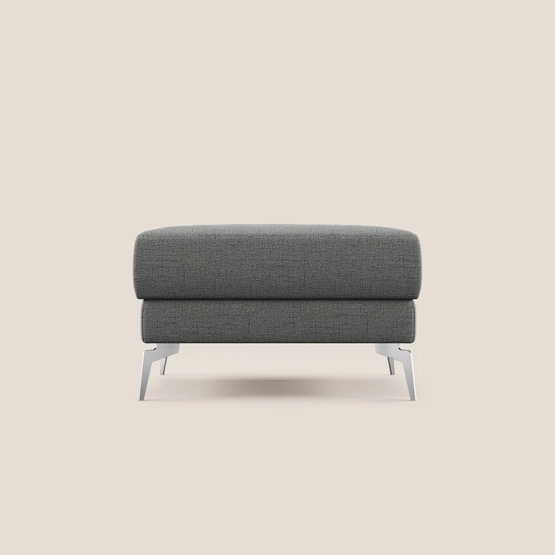 Star Pouf avec pieds hauts en tissu imperméable flammé T03 gris