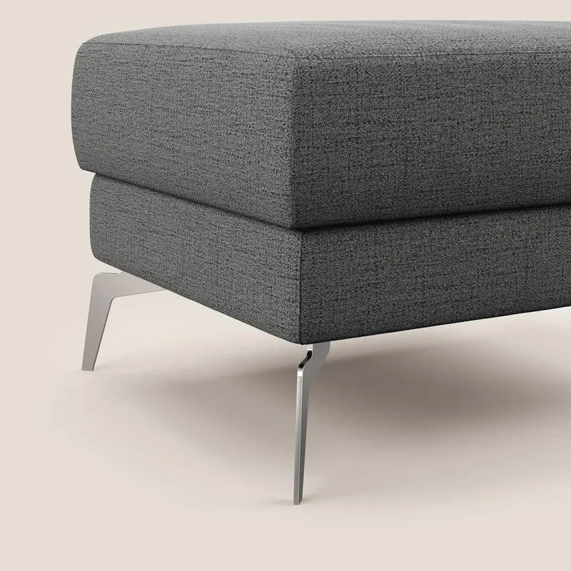 Star Pouf avec pieds hauts en tissu imperméable flammé T03 gris