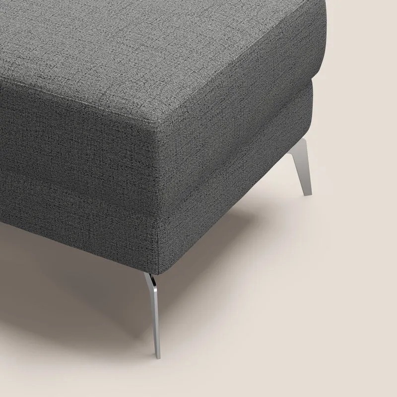 Star Pouf avec pieds hauts en tissu imperméable flammé T03 gris