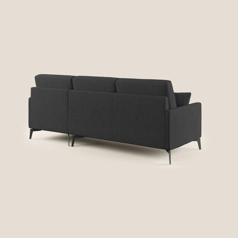Saturno canapé d'angle moderne en tissu doux imperméable T03 anthracite