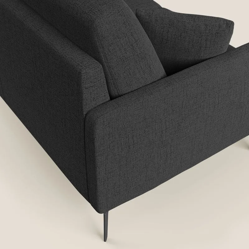 Saturno canapé d'angle moderne en tissu doux imperméable T03 anthracite