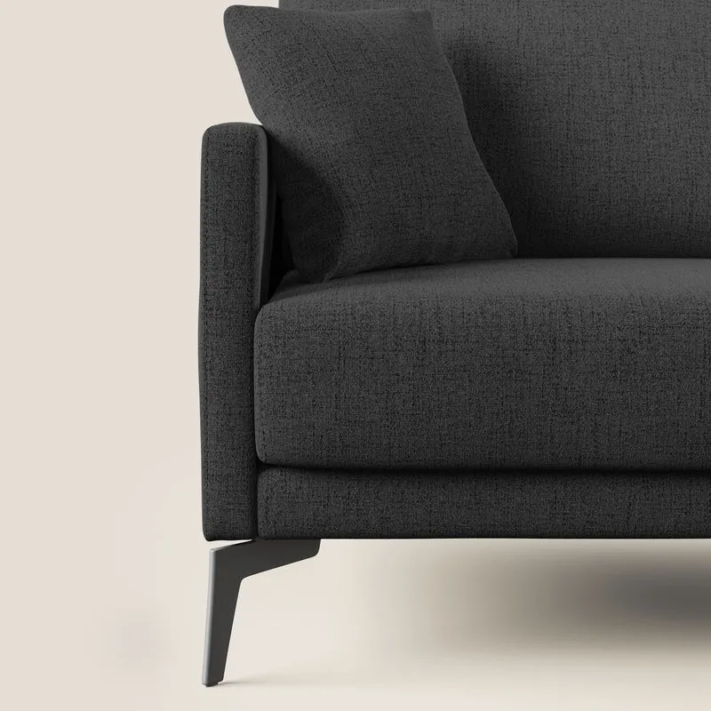 Saturno canapé d'angle moderne en tissu doux imperméable T03 anthracite