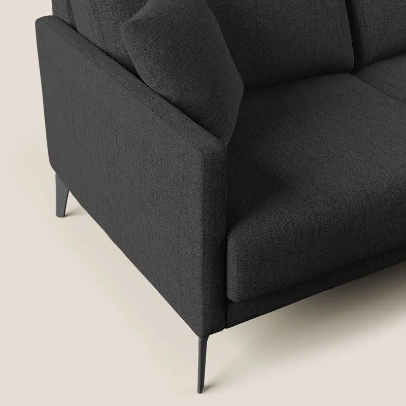 Saturno canapé d'angle moderne en tissu doux imperméable T03 anthracite