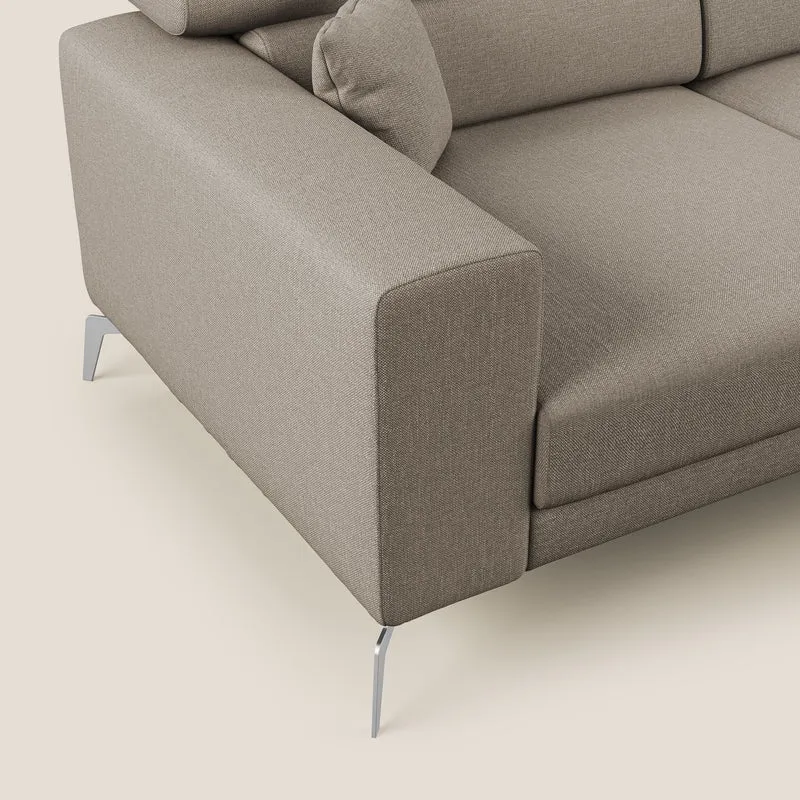 Blade Canapé d'angle avec têtières inclinables en tissu imperméable T13 beige