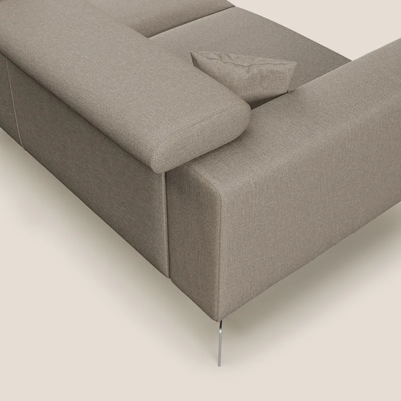 Blade Canapé d'angle avec têtières inclinables en tissu imperméable T13 beige