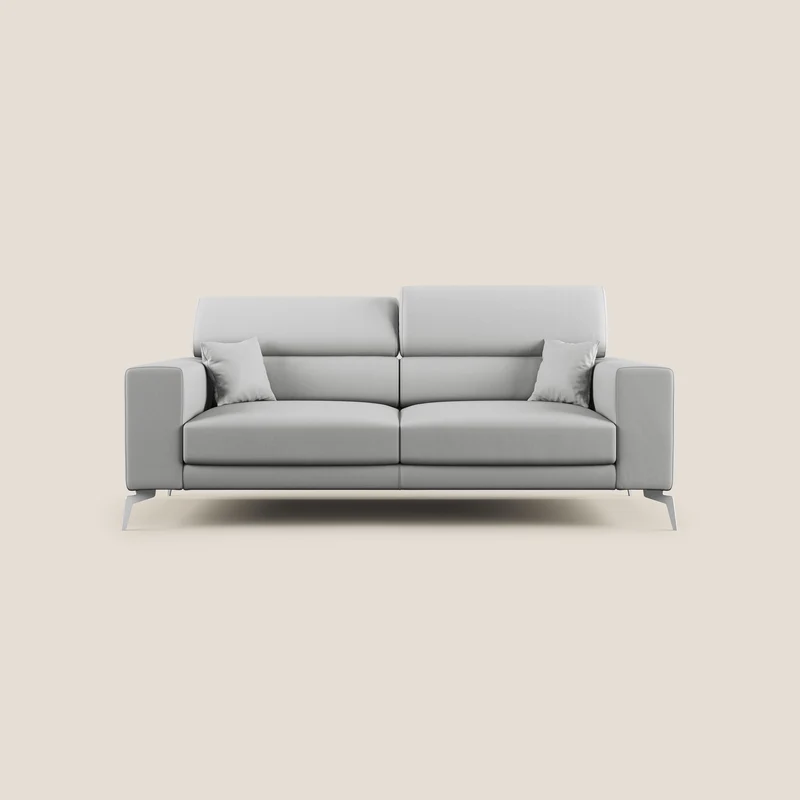 Blade Canapé moderne avec têtières inclinables en Similicuir T04 gris clair