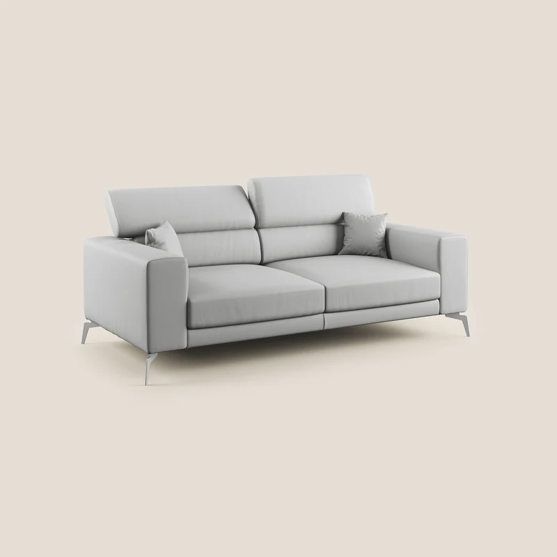 Blade Canapé moderne avec têtières inclinables en Similicuir T04 gris clair
