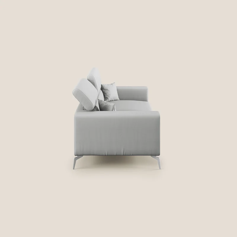 Blade Canapé moderne avec têtières inclinables en Similicuir T04 gris clair