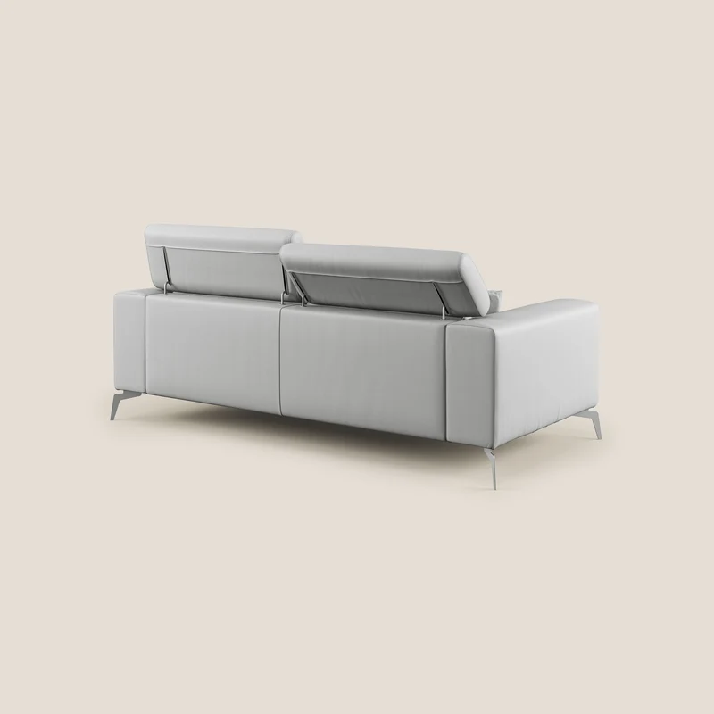 Blade Canapé moderne avec têtières inclinables en Similicuir T04 gris clair
