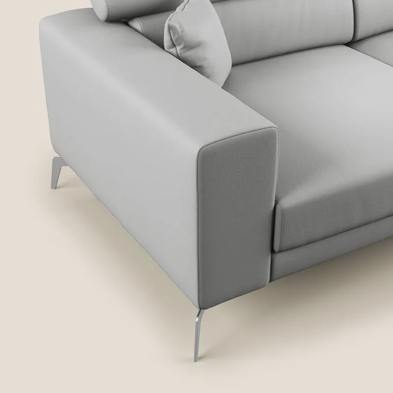 Blade Canapé moderne avec têtières inclinables en Similicuir T04 gris clair
