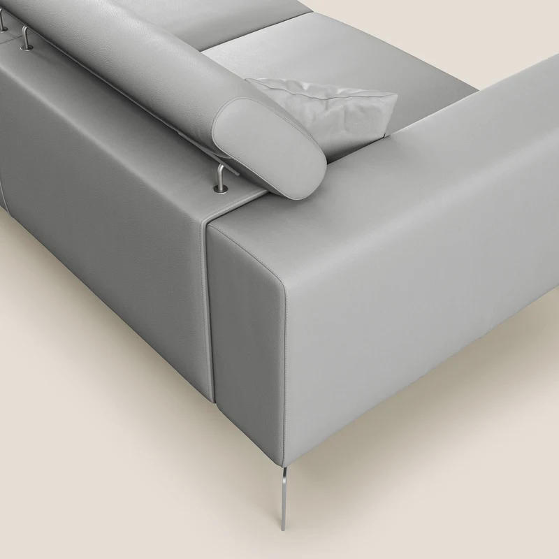 Blade Canapé moderne avec têtières inclinables en Similicuir T04 gris clair