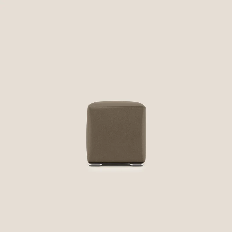 Cube pouf en microfibre détachable T11 marron