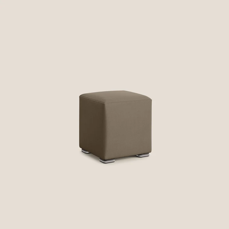 Cube pouf en microfibre détachable T11 marron