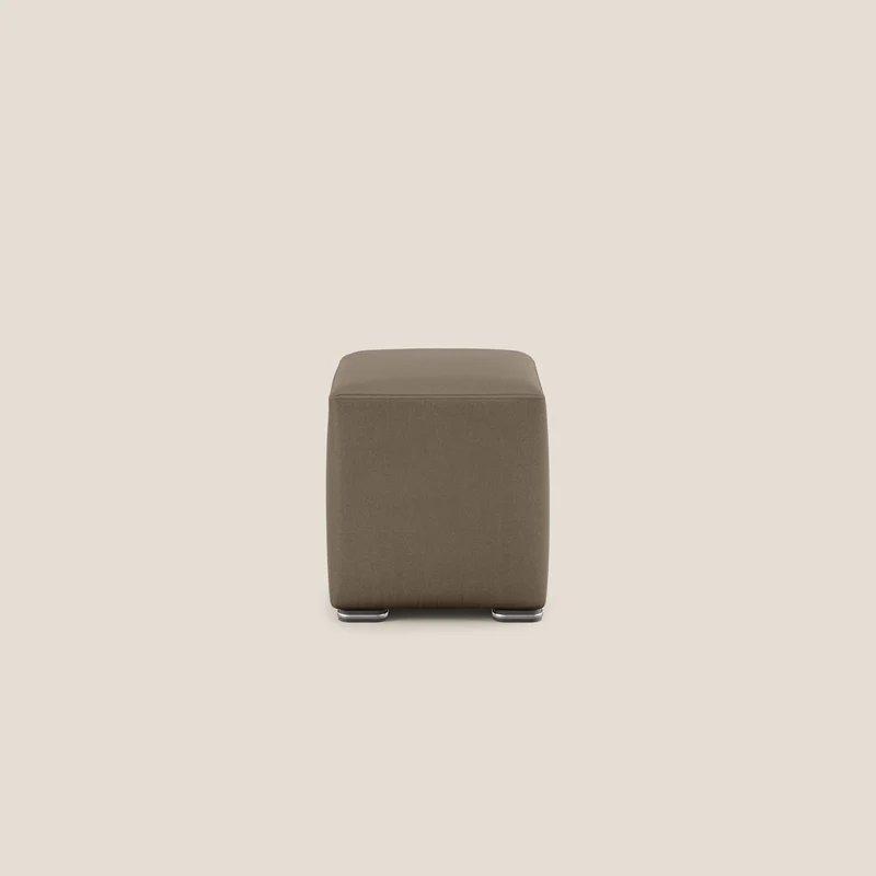 Cube pouf en microfibre détachable T11 marron