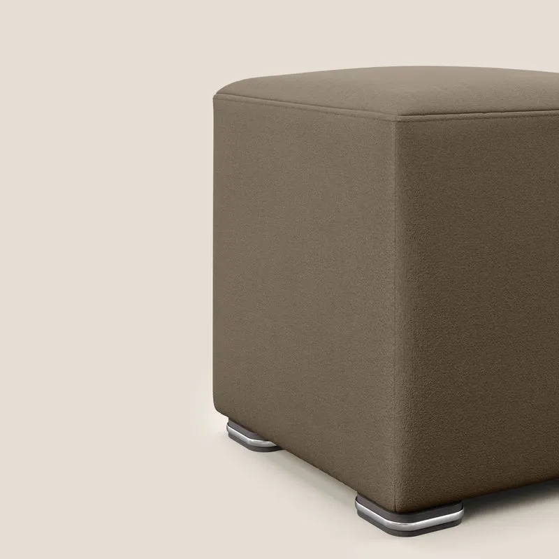 Cube pouf en microfibre détachable T11 marron