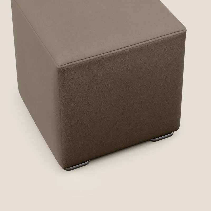 Cube pouf en microfibre détachable T11 marron