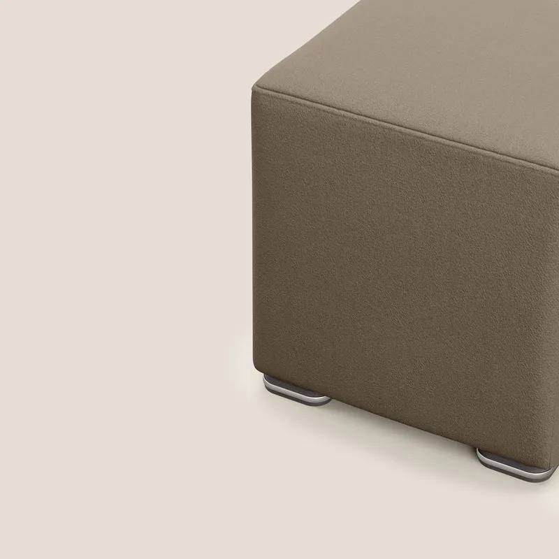 Cube pouf en microfibre détachable T11 marron