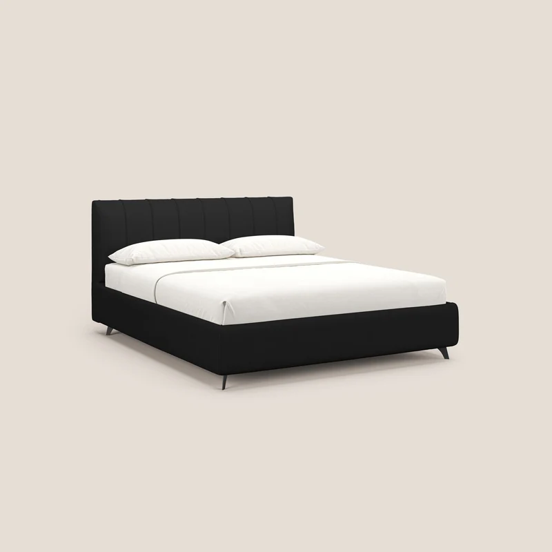 Bogart lit avec coffre rembourré complètement déhoussable en microfibre détachable T11 noir