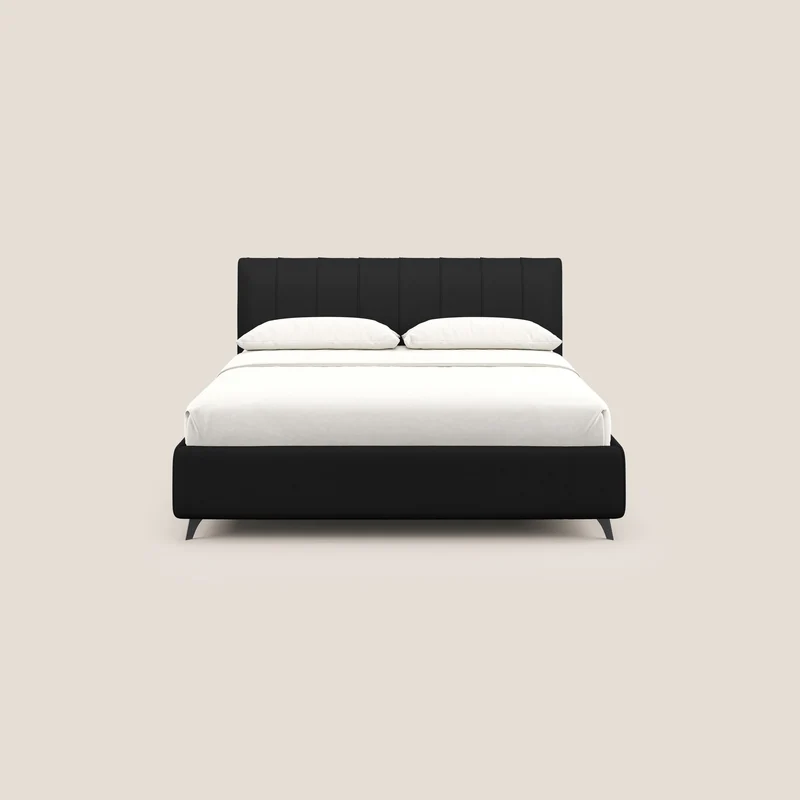 Bogart lit avec coffre rembourré complètement déhoussable en microfibre détachable T11 noir