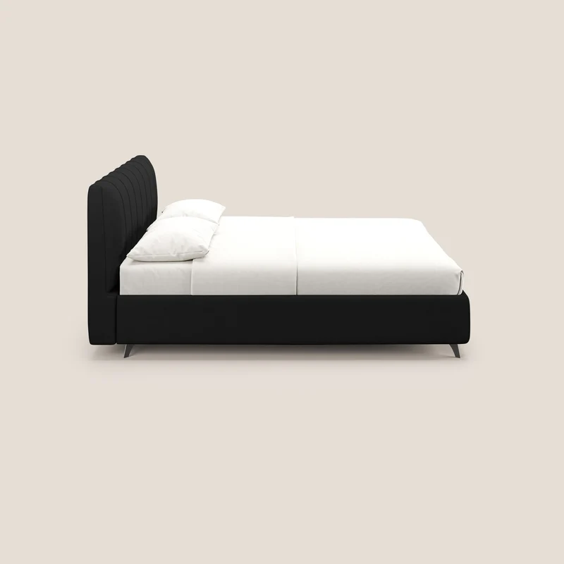 Bogart lit avec coffre rembourré complètement déhoussable en microfibre détachable T11 noir
