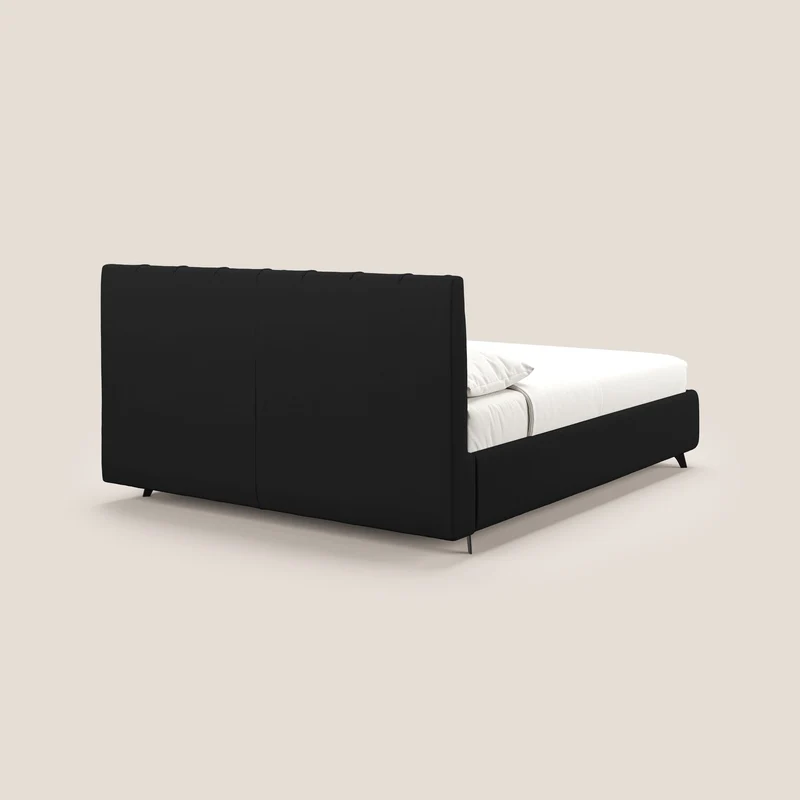 Bogart lit avec coffre rembourré complètement déhoussable en microfibre détachable T11 noir