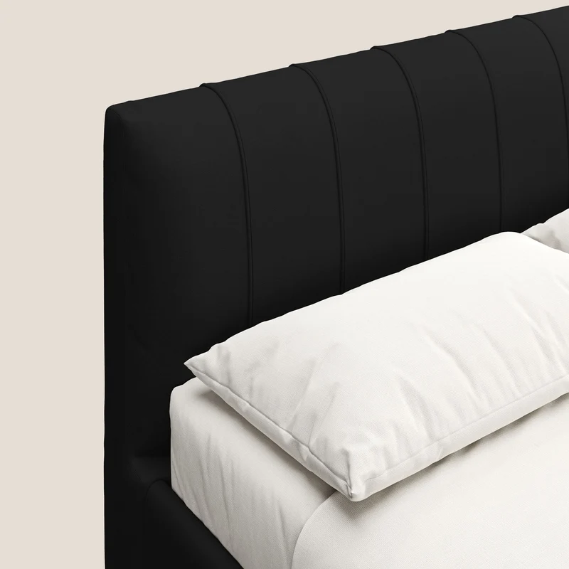 Bogart lit avec coffre rembourré complètement déhoussable en microfibre détachable T11 noir