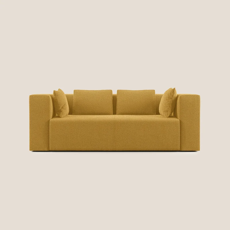 Nettuno canapé moderne modulable en bouclette douce T07 jaune
