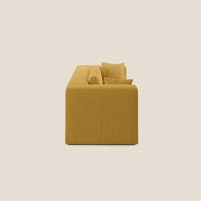 Nettuno canapé moderne modulable en bouclette douce T07 jaune