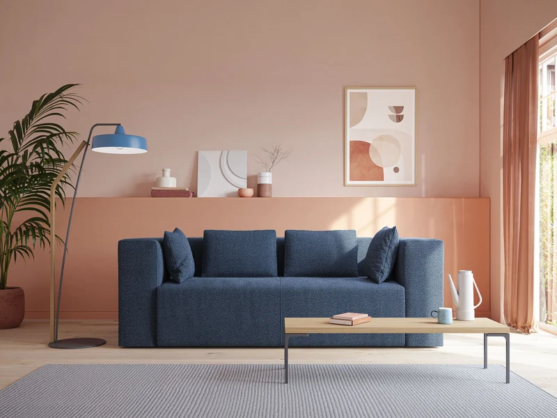 Nettuno canapé moderne modulable en bouclette douce T07 jaune