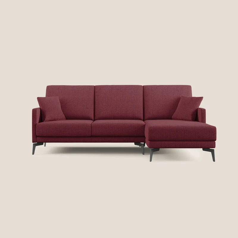 Saturno canapé d'angle moderne en tissu doux imperméable T03 rouge
