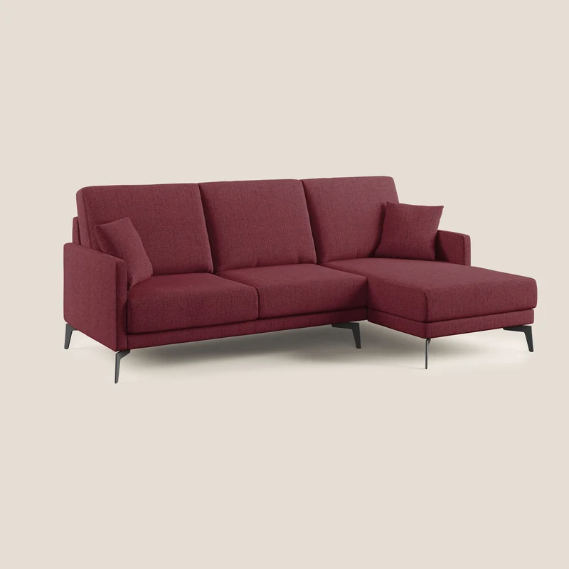 Saturno canapé d'angle moderne en tissu doux imperméable T03 rouge