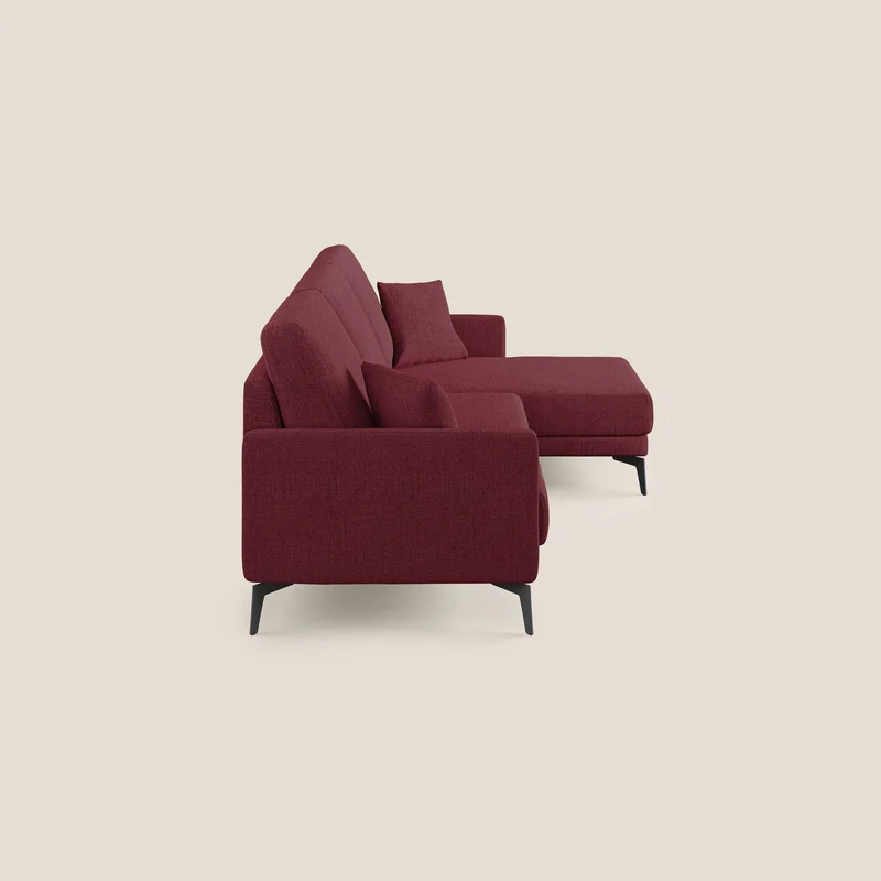 Saturno canapé d'angle moderne en tissu doux imperméable T03 rouge