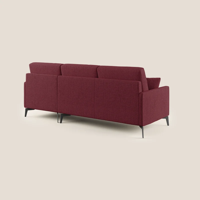 Saturno canapé d'angle moderne en tissu doux imperméable T03 rouge