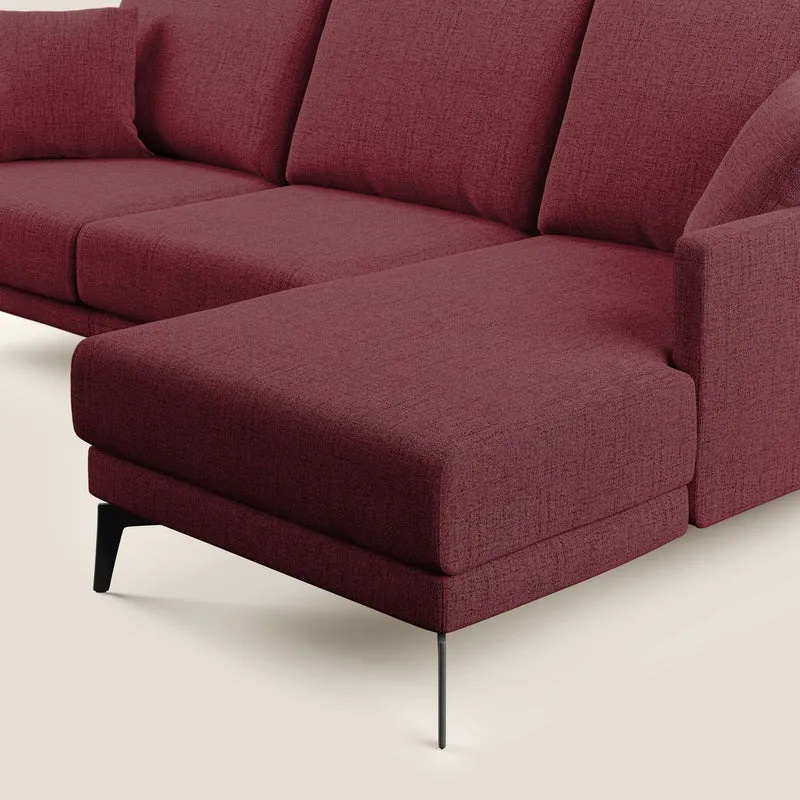 Saturno canapé d'angle moderne en tissu doux imperméable T03 rouge